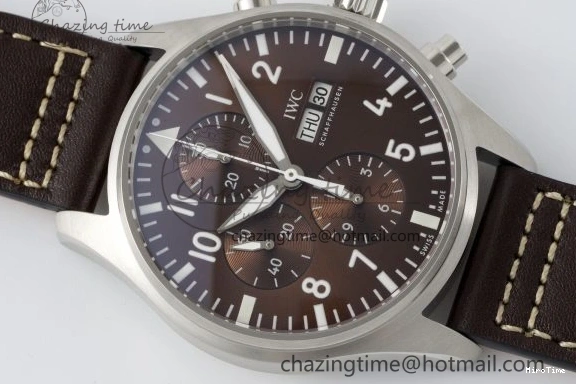 MIROTIME 1222 Thermal Pilot Chrono SS AZF 1:1 Best Edition Brown Dial on Brown Leather Strap A 7062